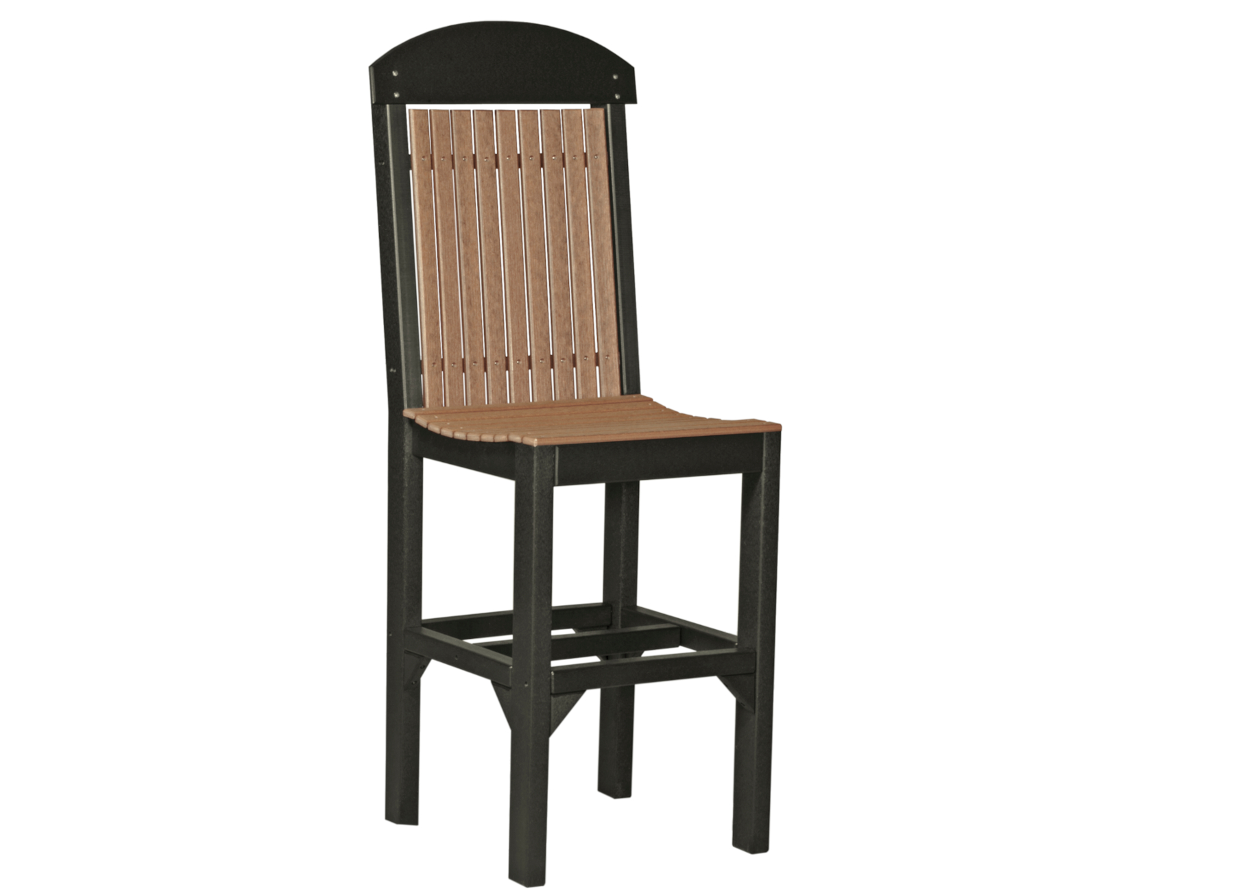 Classic Side Bar Height Chair by Luxcraft in Antique Mahogany & Black