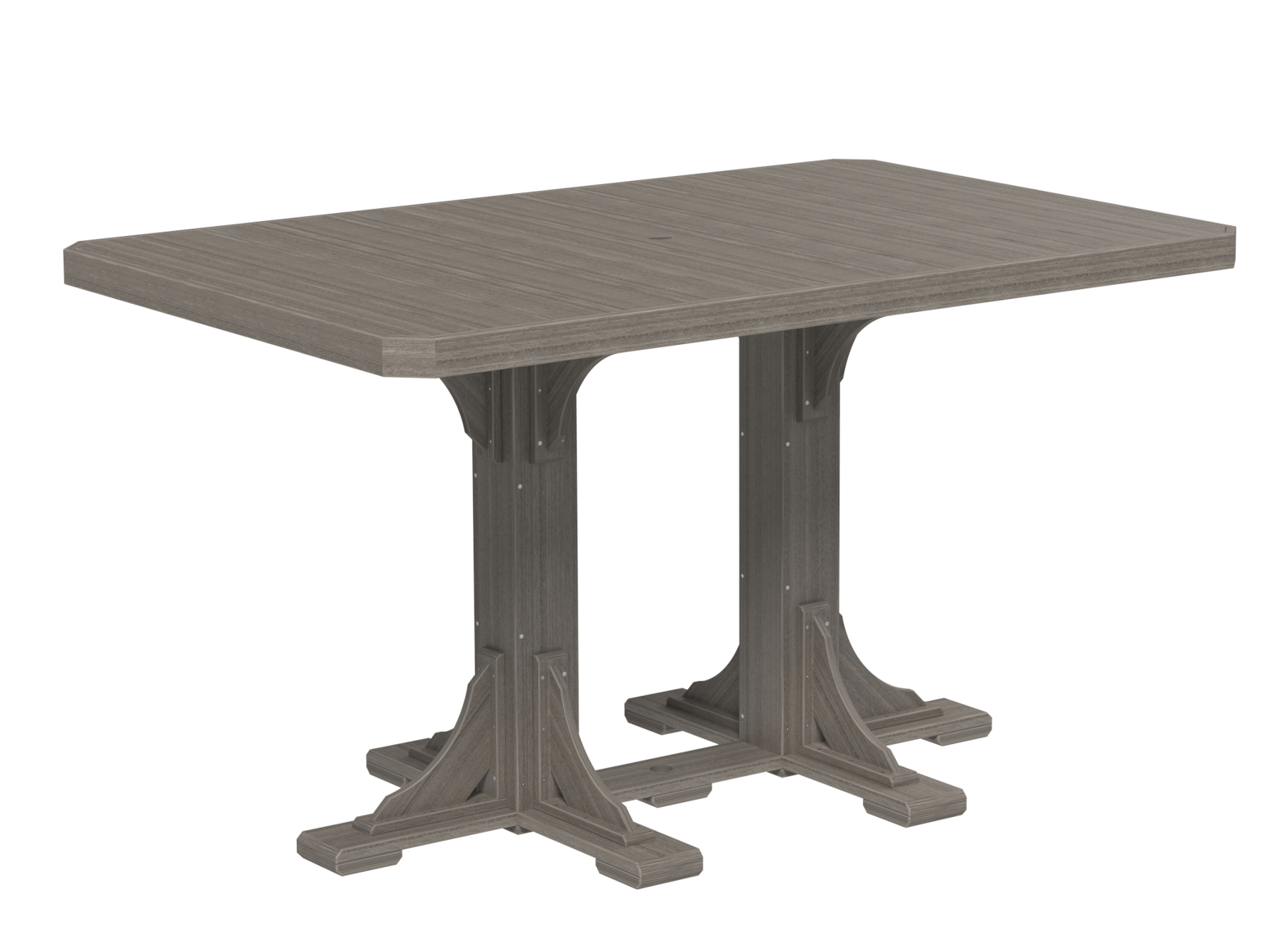 4' x 6' Poly Rectangular Bar Height Table in Coastal Gray by Luxcraft
