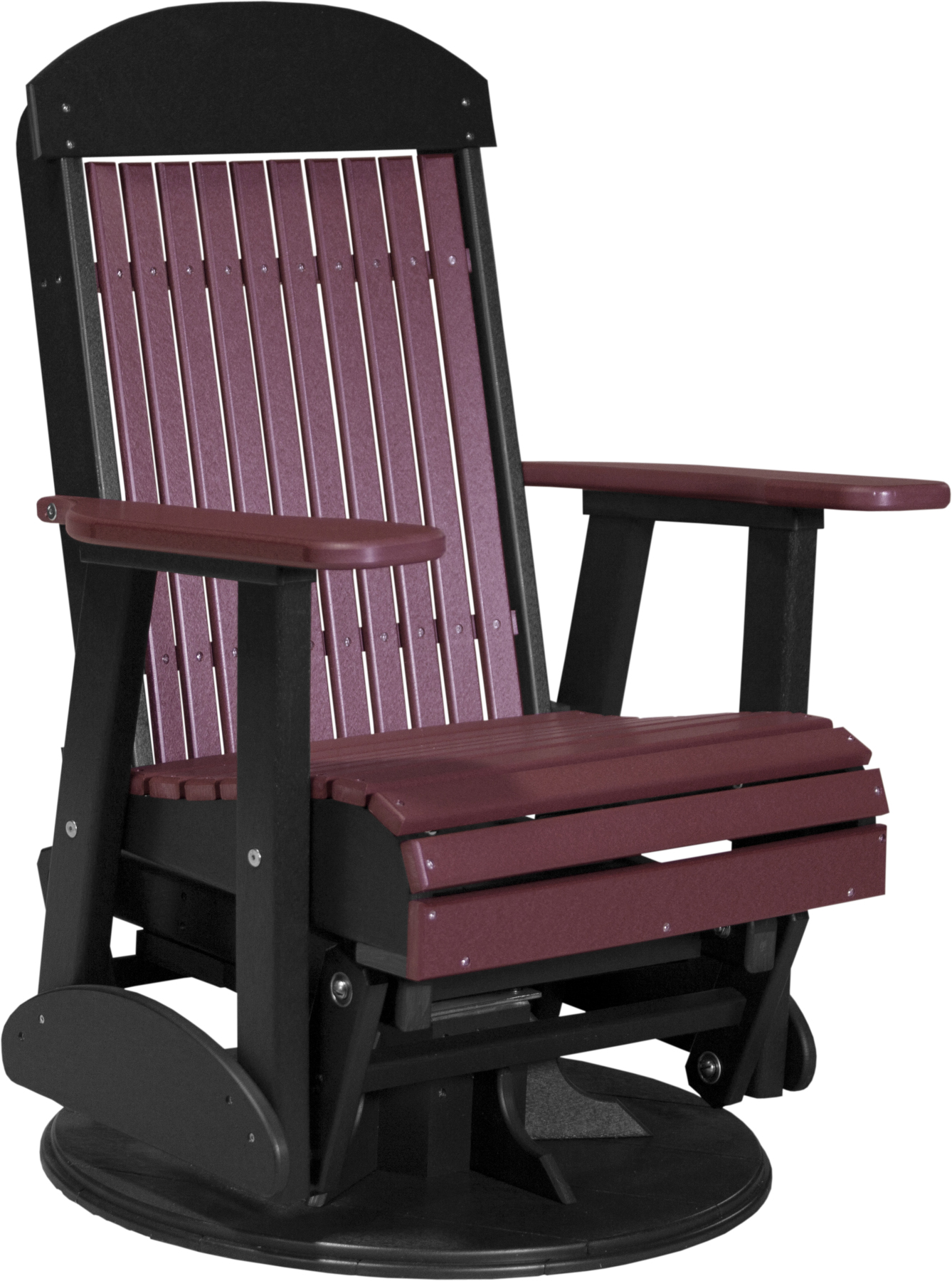 2' Classic Swivel Glider Chair by Luxcraft in Cherrywood on Black