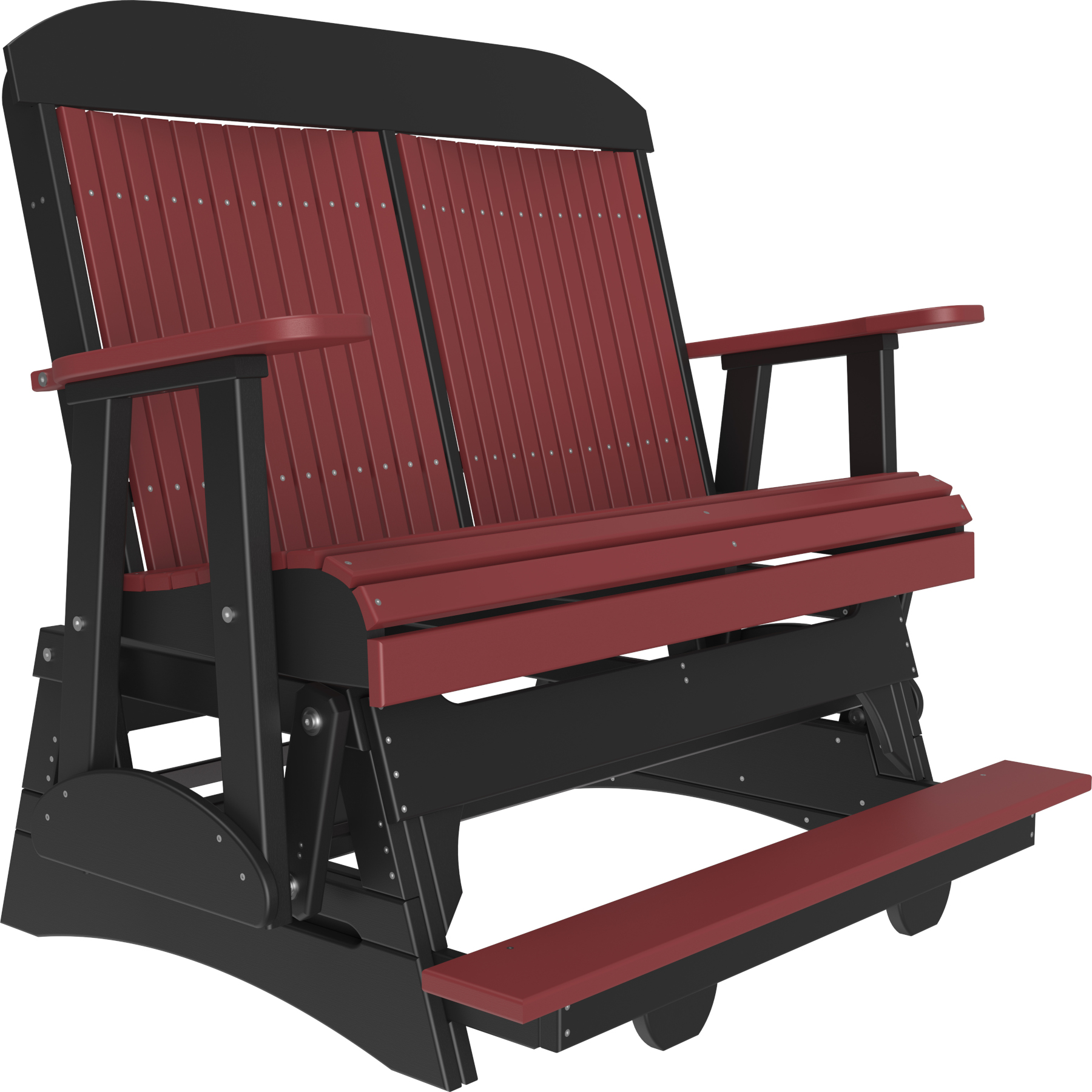 4' Classic Balcony Height Glider by Luxcraft in Cherrywood on Black