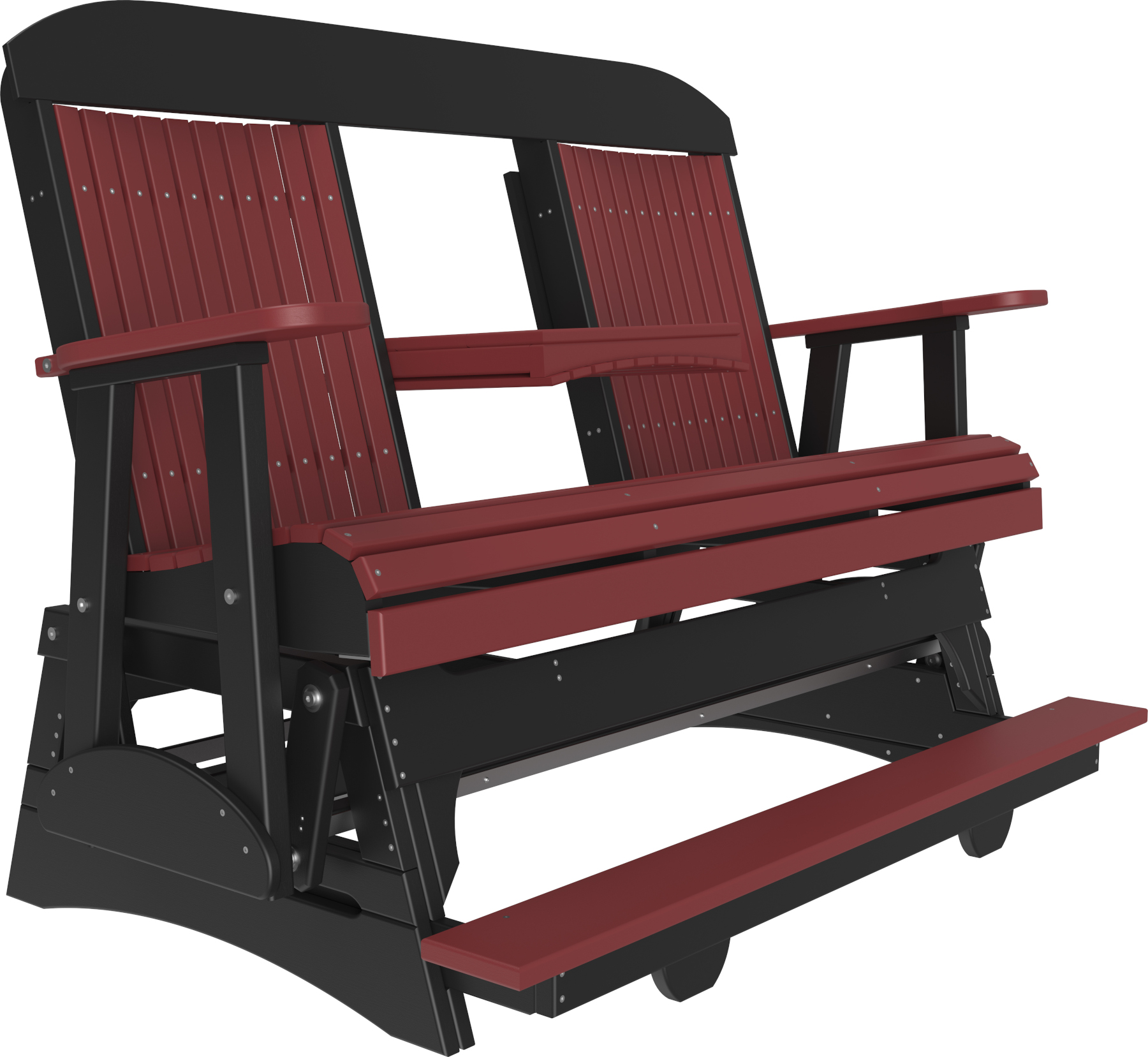 5' Classic Balcony Height Glider by Luxcraft in Cherrywood on Black