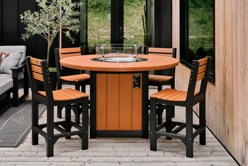 Round Lumin Fire Table by Luxcraft