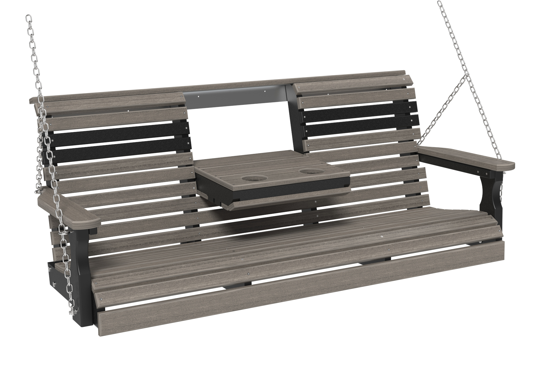 5' Plain Poly Swing in Coastal Gray on Black by Luxcraft