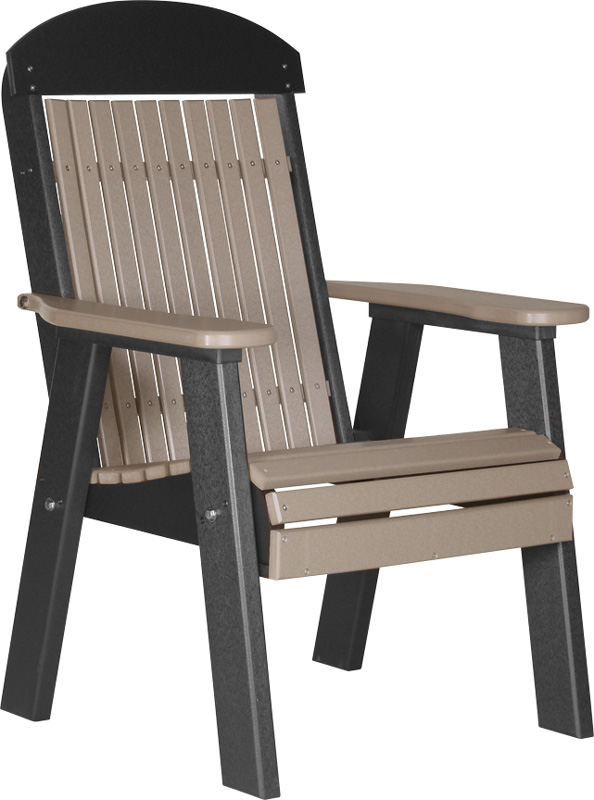 2' Classic Poly Bench Weatherwood and Black