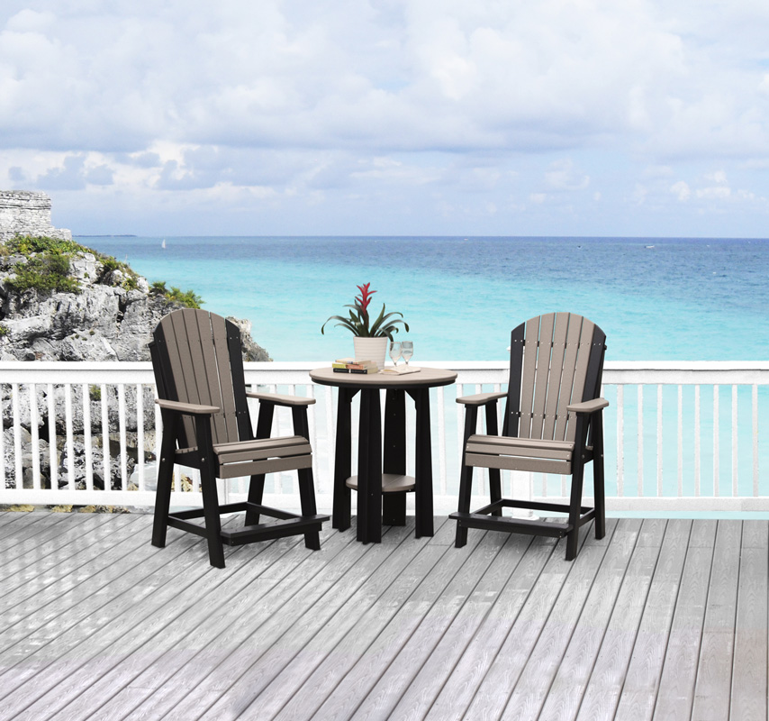 Balcony Set in Weatherwood and Black