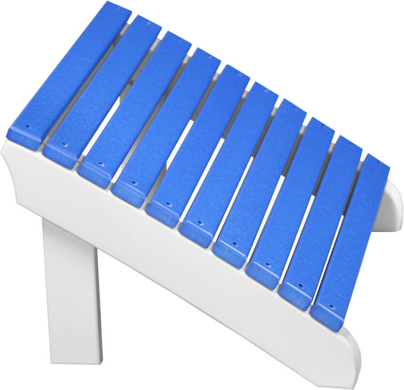 Deluxe Adirondack Footrest by Luxcraft in Blue & White
