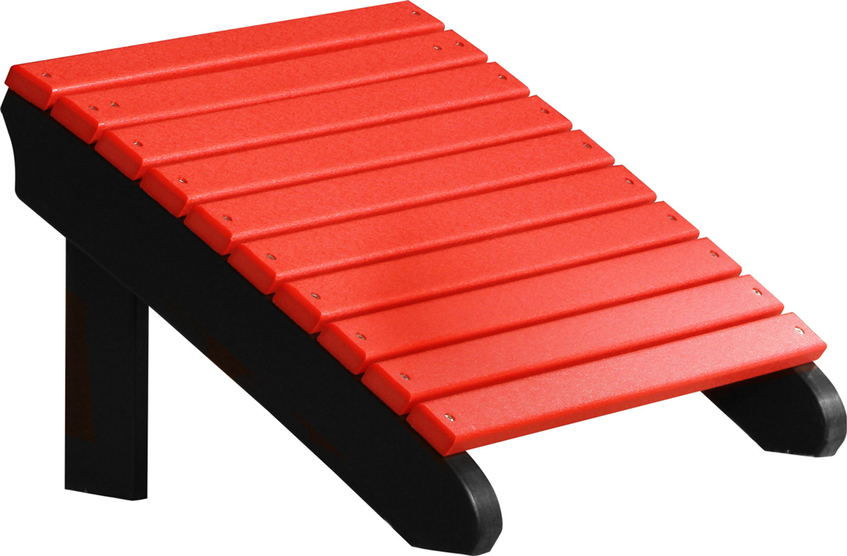 Deluxe Adirondack Footrest by Luxcraft in Red & Black