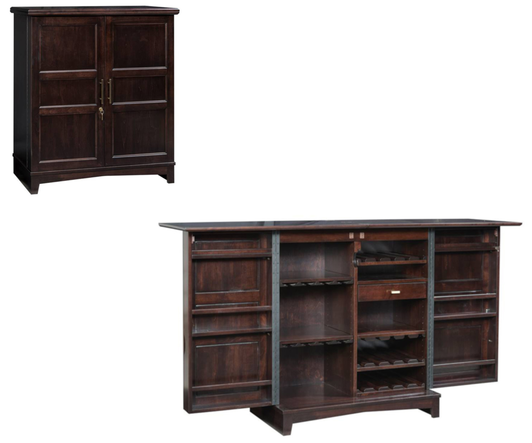 Crystal Bar Sliding Top Wine Bar Console