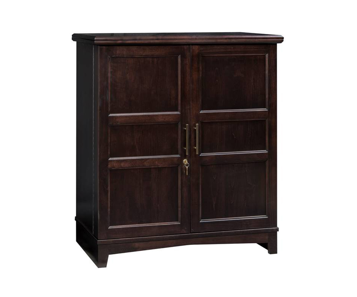 Linwood Style Crystal Bar Sliding Top Wine Bar Console Closed