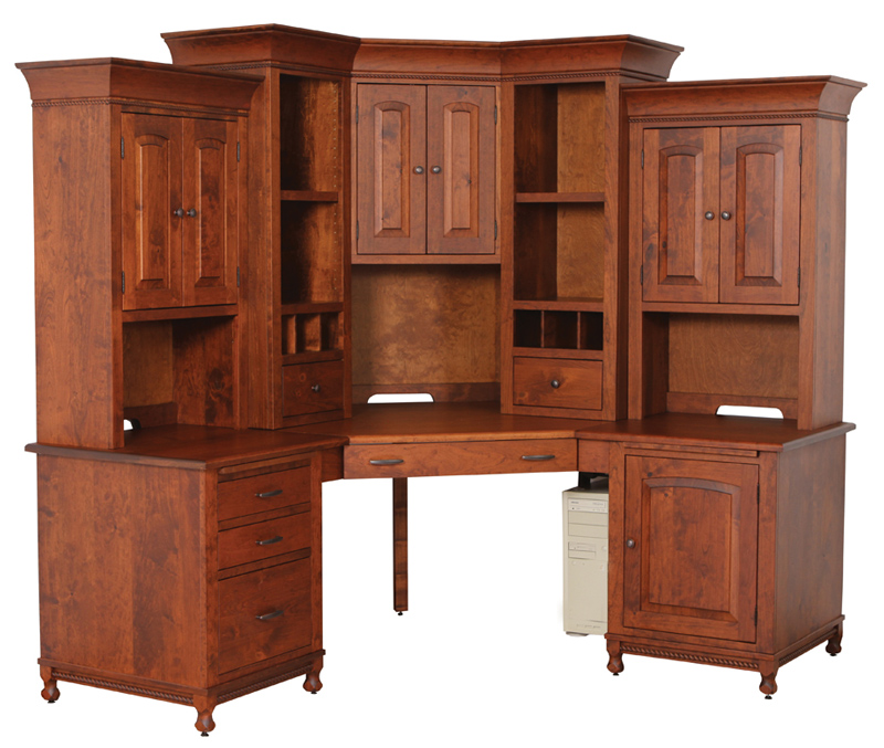Henry Stephens 6 Piece Corner Desk in Rustic Cherry with an OCS 113 Stain
