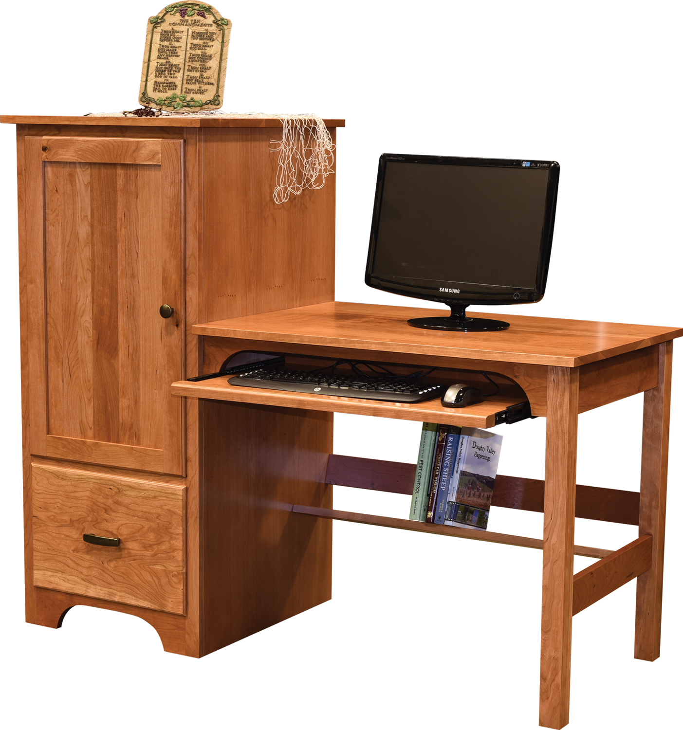 Clark Computer Desk in Cherry with OCS-103 MX