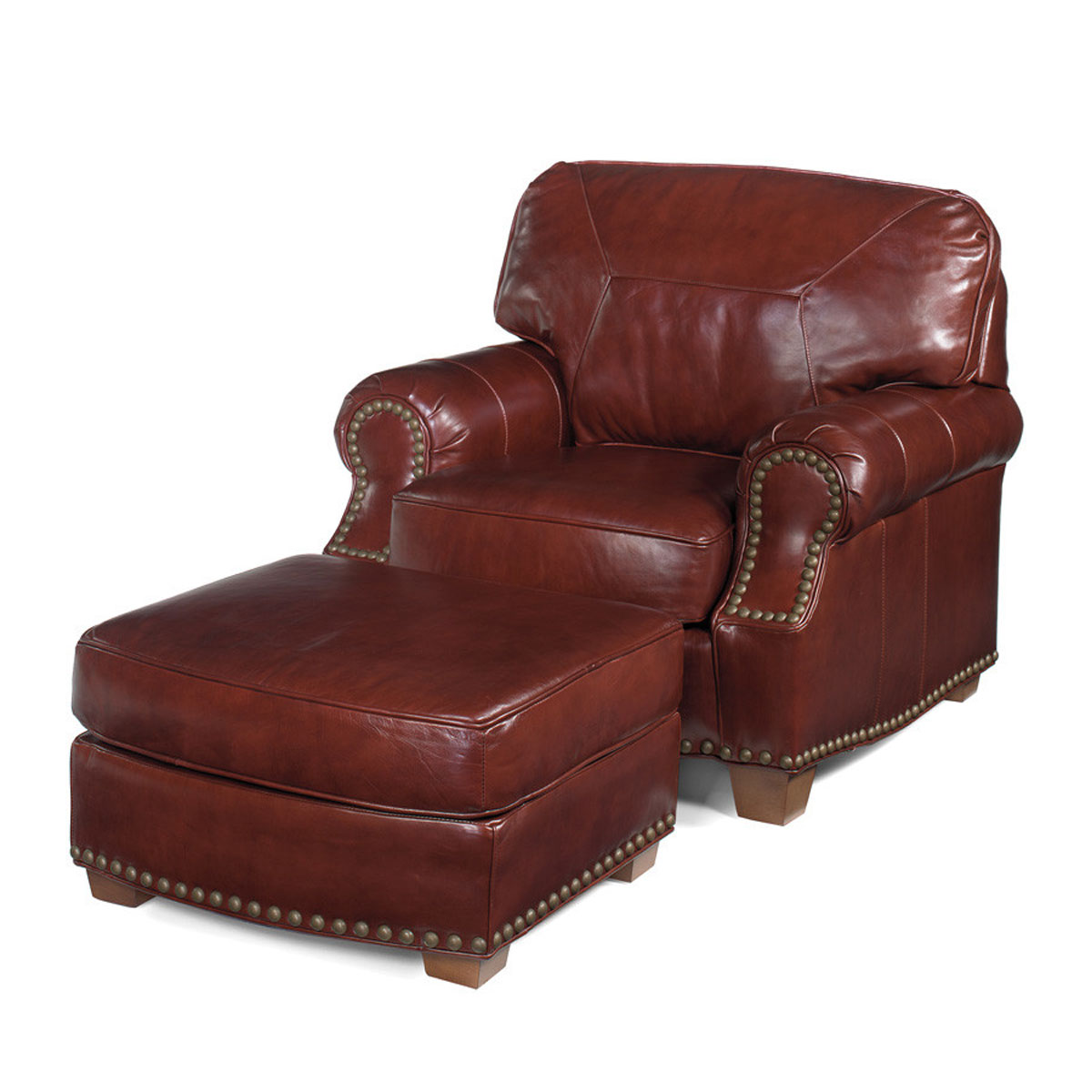 1071 Cheyenne Chair and 1070 Cheyenne Ottoman by McKinley Leather