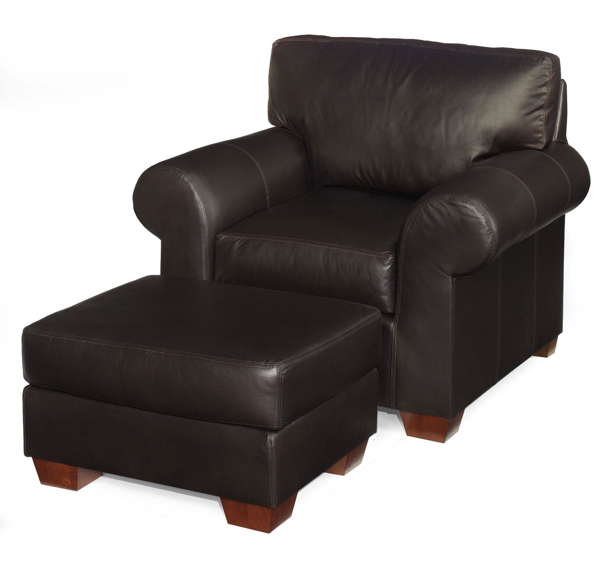 3821 Maddox Chair and 3820 Maddox Ottoman by McKinley Leather