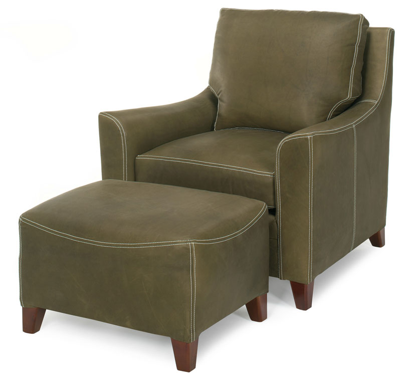 2241 Frazier Contoured Euro Chair and Ottoman by McKinley Leather