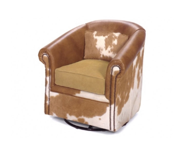 234-S Marshall Barrel Chair with Swivel by McKinley Leather