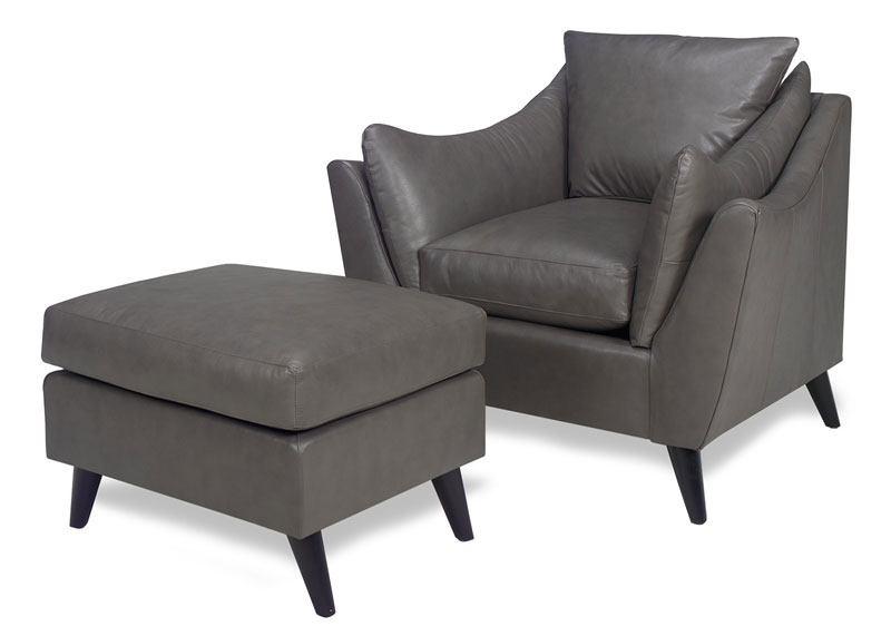 4171 Olivia Chair and Ottoman by McKinley Leather