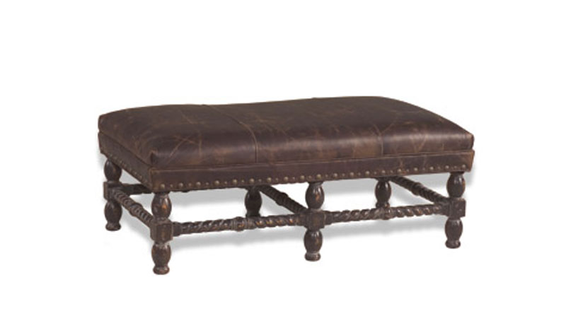 510 J. Neal Cottage Bench with Twist Rope Stretchers by McKinley Leather