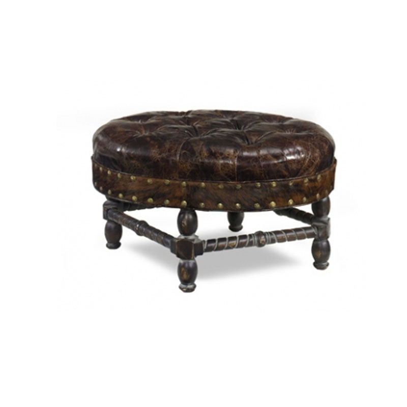 514 J. Neal Dawson Oval Cocktail Ottoman by McKinley Leather
