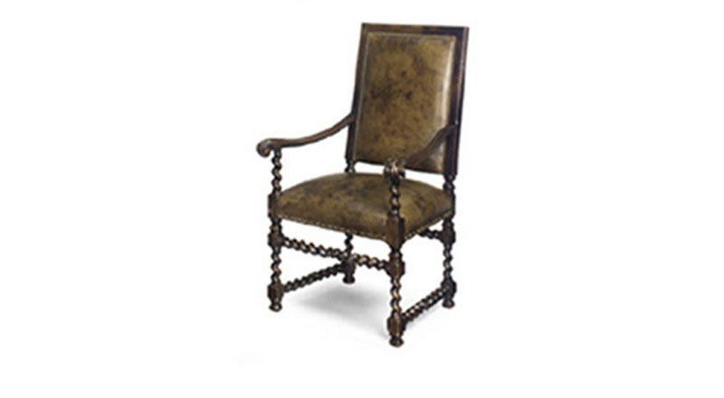 593 J. Neal Barley Twist Arm Chair by McKinley Leather