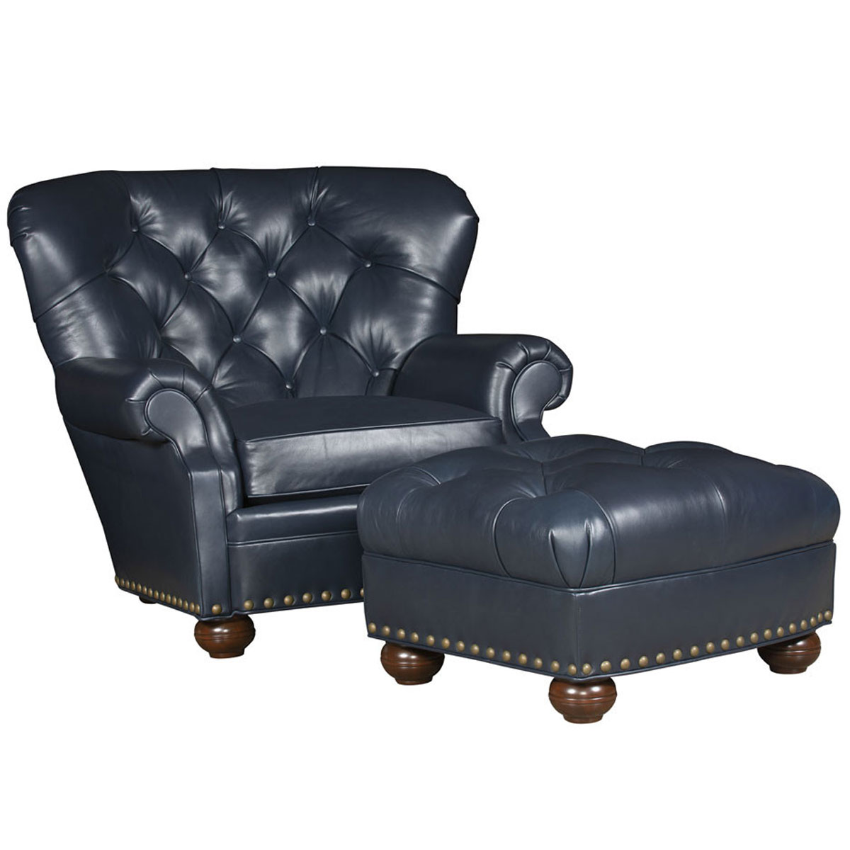 991 Thoreau Chair and Ottoman by McKinley Leather
