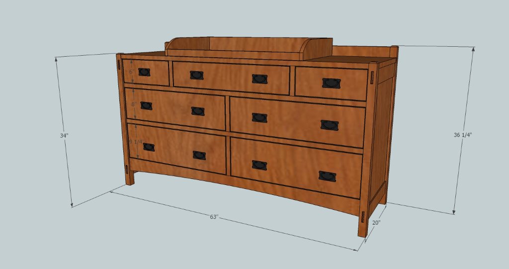Mellion Double Dresser with 7 Drawers