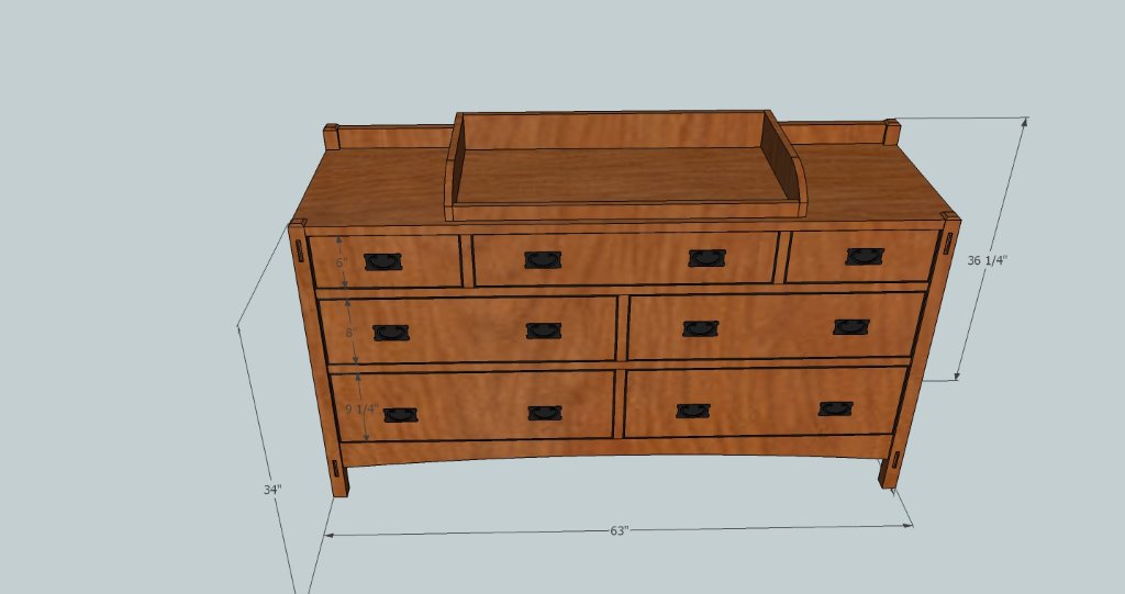 Mellion Double Dresser with 7 Drawers