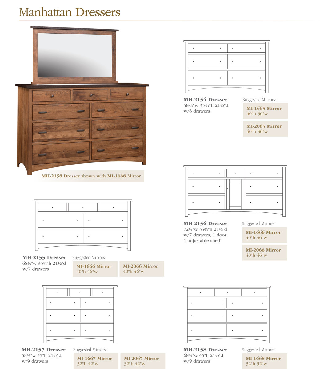 Manhattan 59 Inch Tall Dresser Ohio Hardwood Furniture