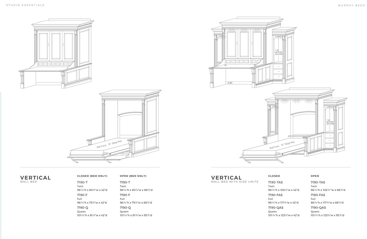 Serenity Wall Bed Dimensions