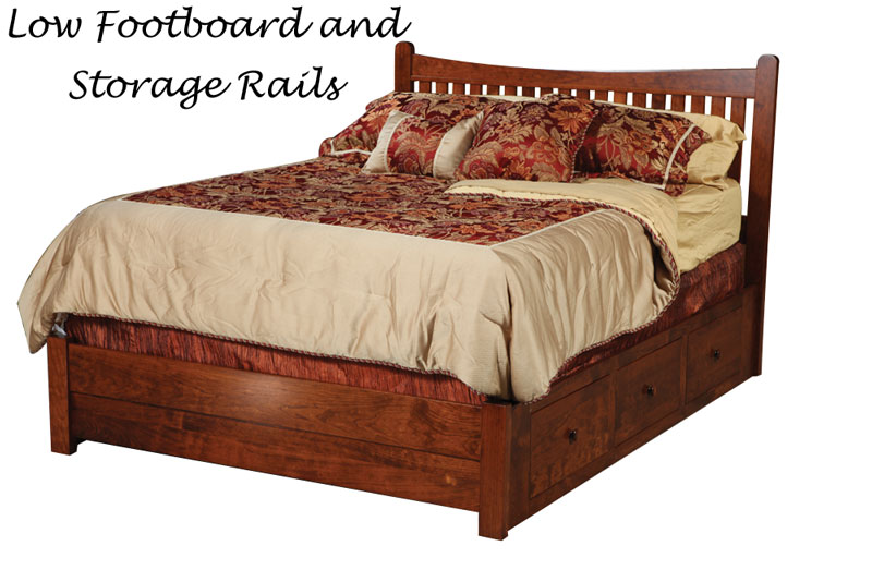 Dreamland Bed with Low Footboard and Storage Rails Under Bed