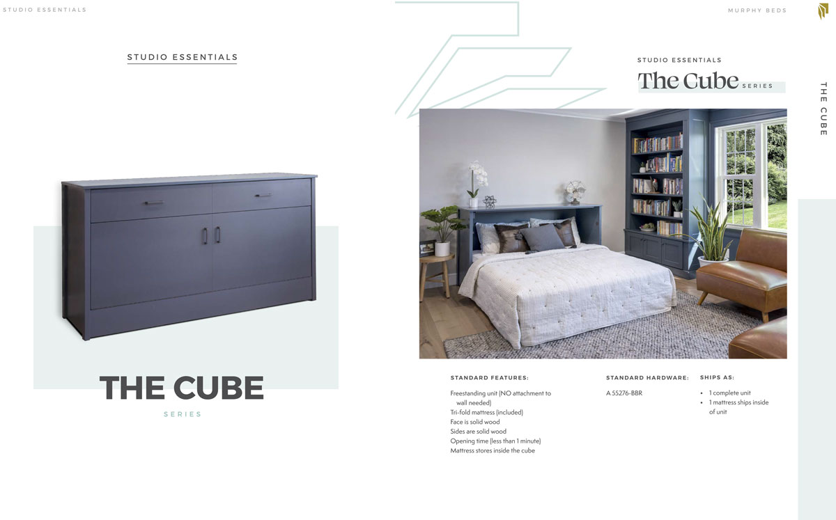 Cube Wall Bed Standard Features