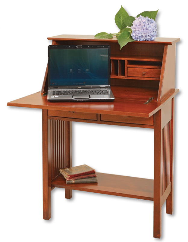 30" Mission Writing Desk in Cherry with a Washington Stain and Optional Configuration A