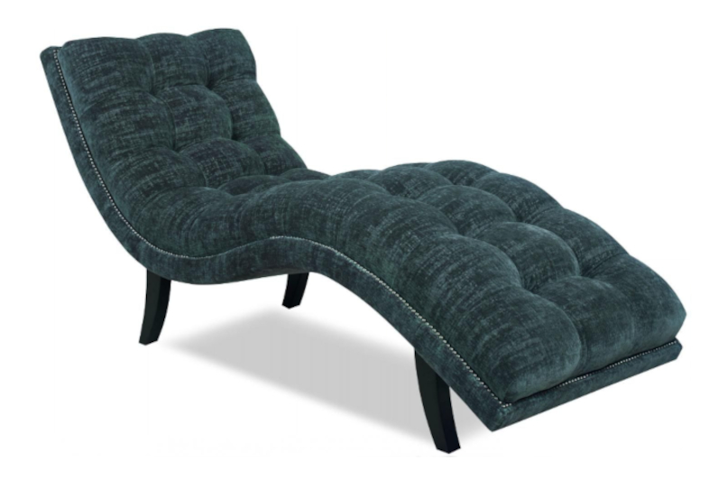 12944 Lorelai Curved Chaise by Temple Furniture shown in Kitts Island Fabric with an Espresso Finish.