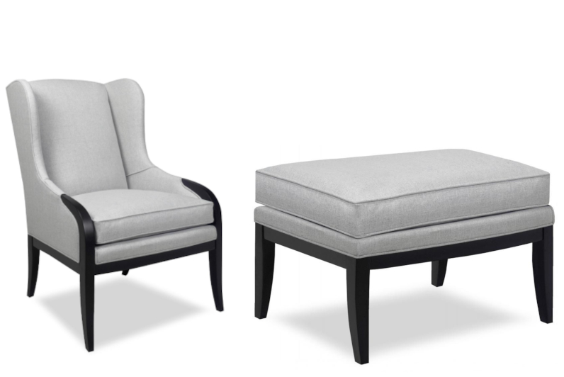 Hickory Chair and Ottoman by Temple Furniture