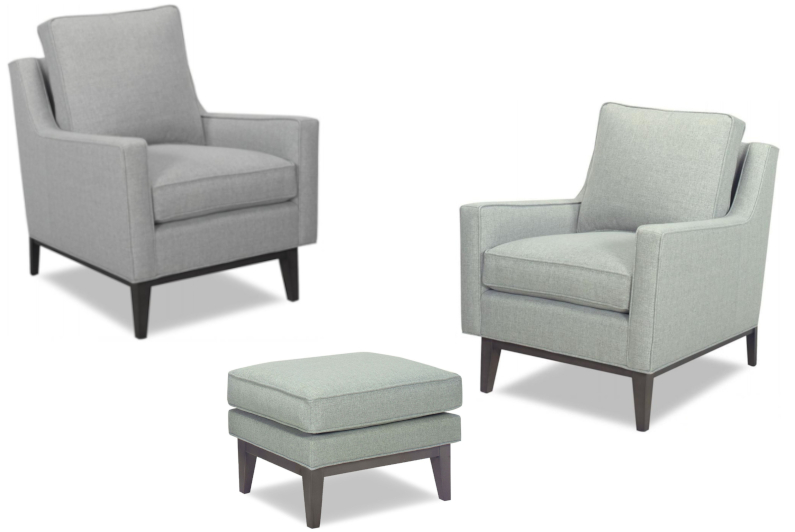 Ruthie Chairs and Ottoman by Temple Furniture