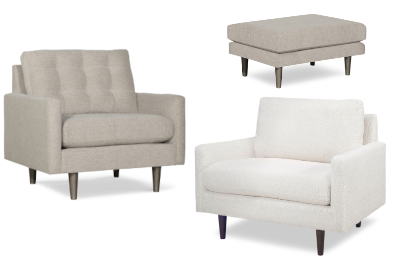 Jackie Chairs & Ottoman by Temple Furniture