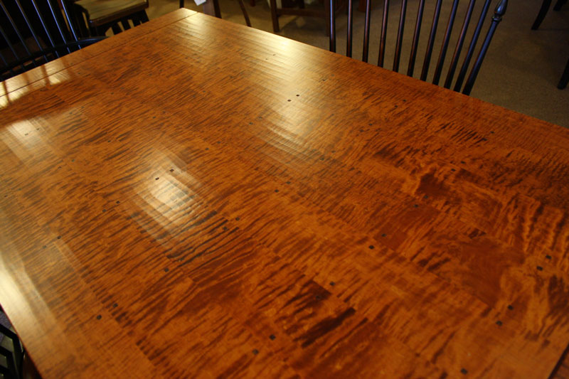 Tiger Maple Top for the Gladstone Draw-Leaf Table