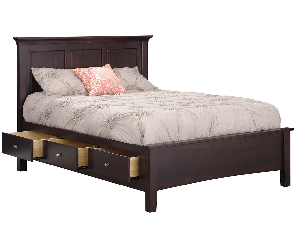 Ellington Panel Bed with Side Rail Storage Drawers