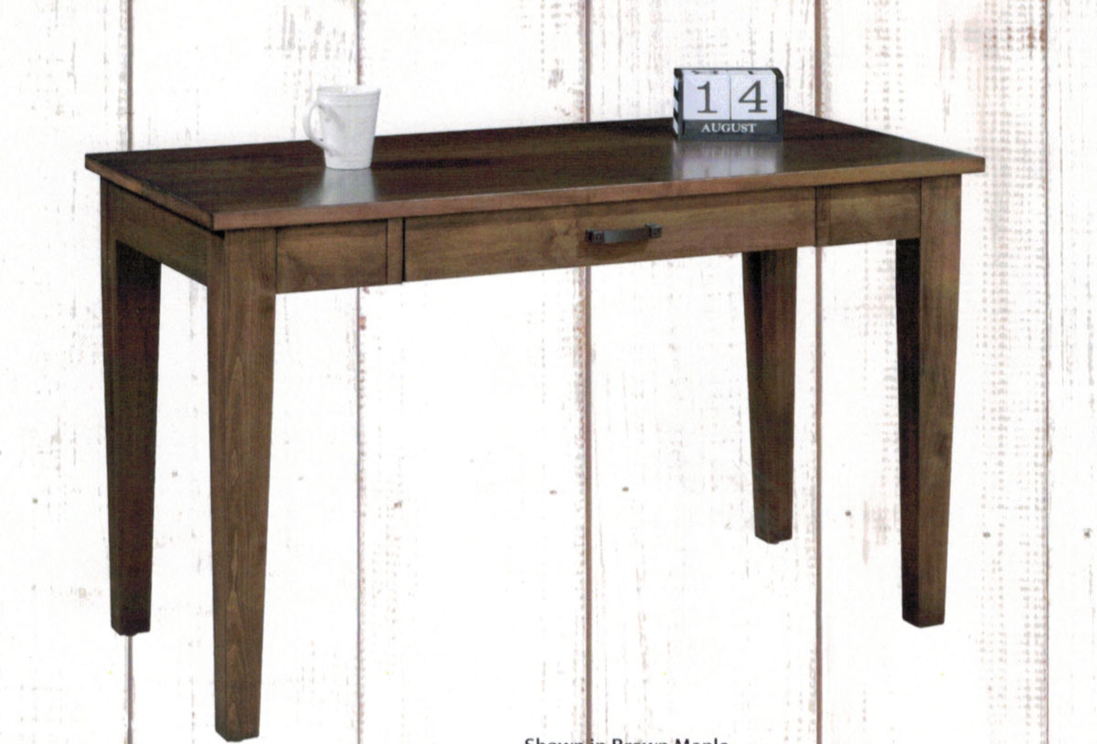 50" Economy Writing Desk Shown in Brown Maple with Cappuccino Stain