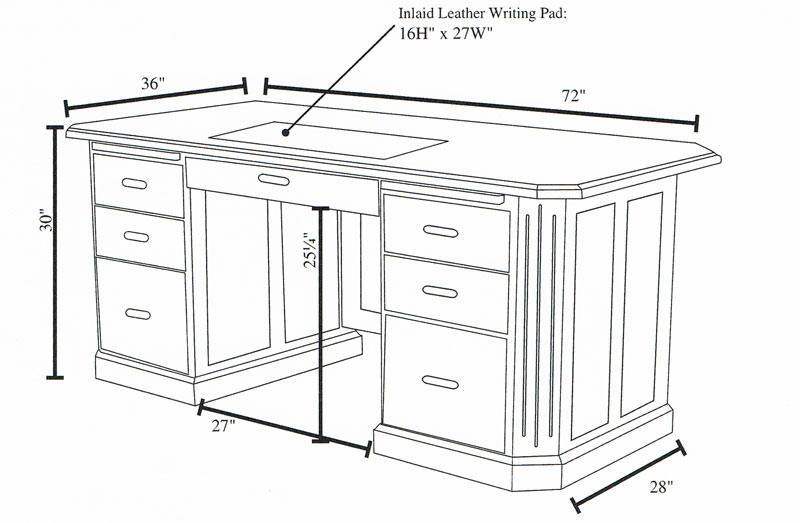 Fifth Avenue Executive Desk Ohio Hardwood Upholstered Furniture