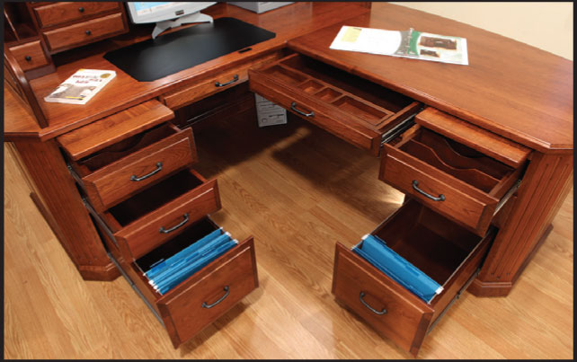 Fifth Avenue Executive Corner Desk Ohio Hardwood Furniture