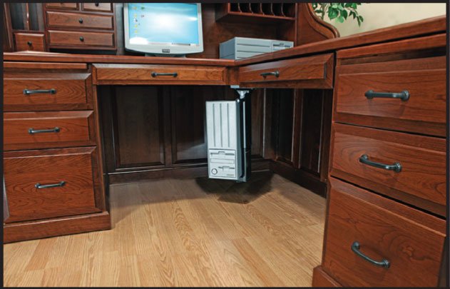 Underneath of Fifth Avenue Corner Roll Top Desk