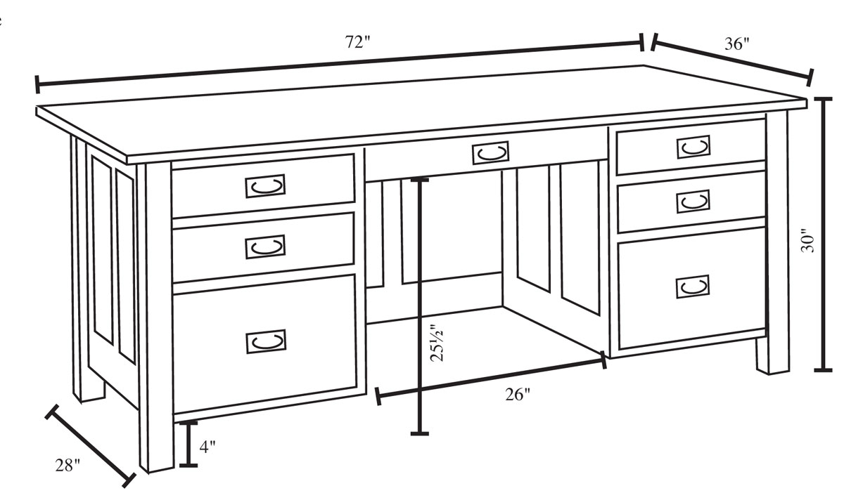 Franklin Executive Desk Dimensions