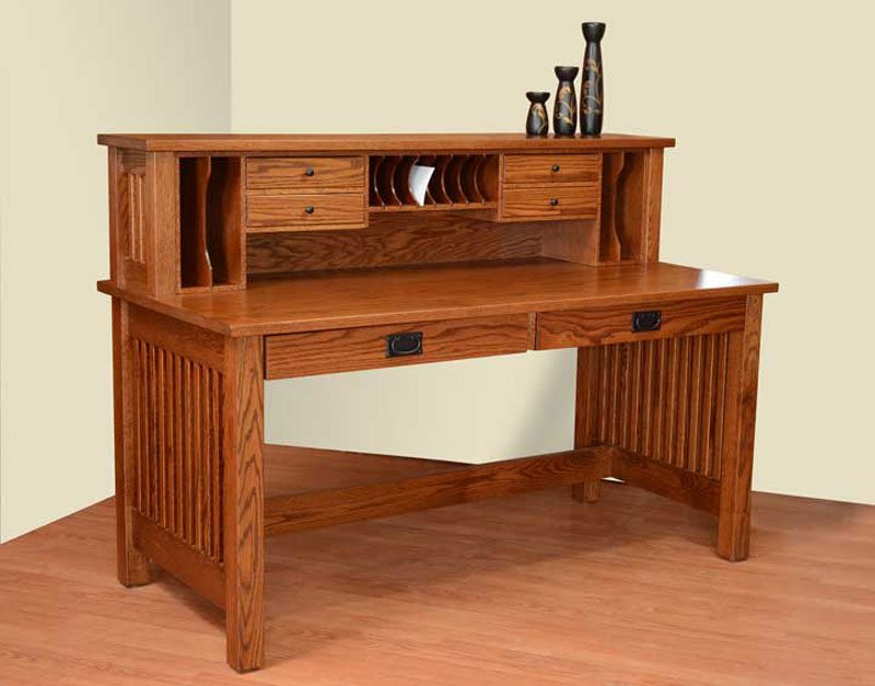 Mission Valley 62" Deluxe Writing Desk shown with D-529A Pulls and K-6641A Knobs.