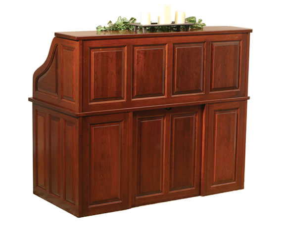 62" Traditional Computer Roll Top Desk Back