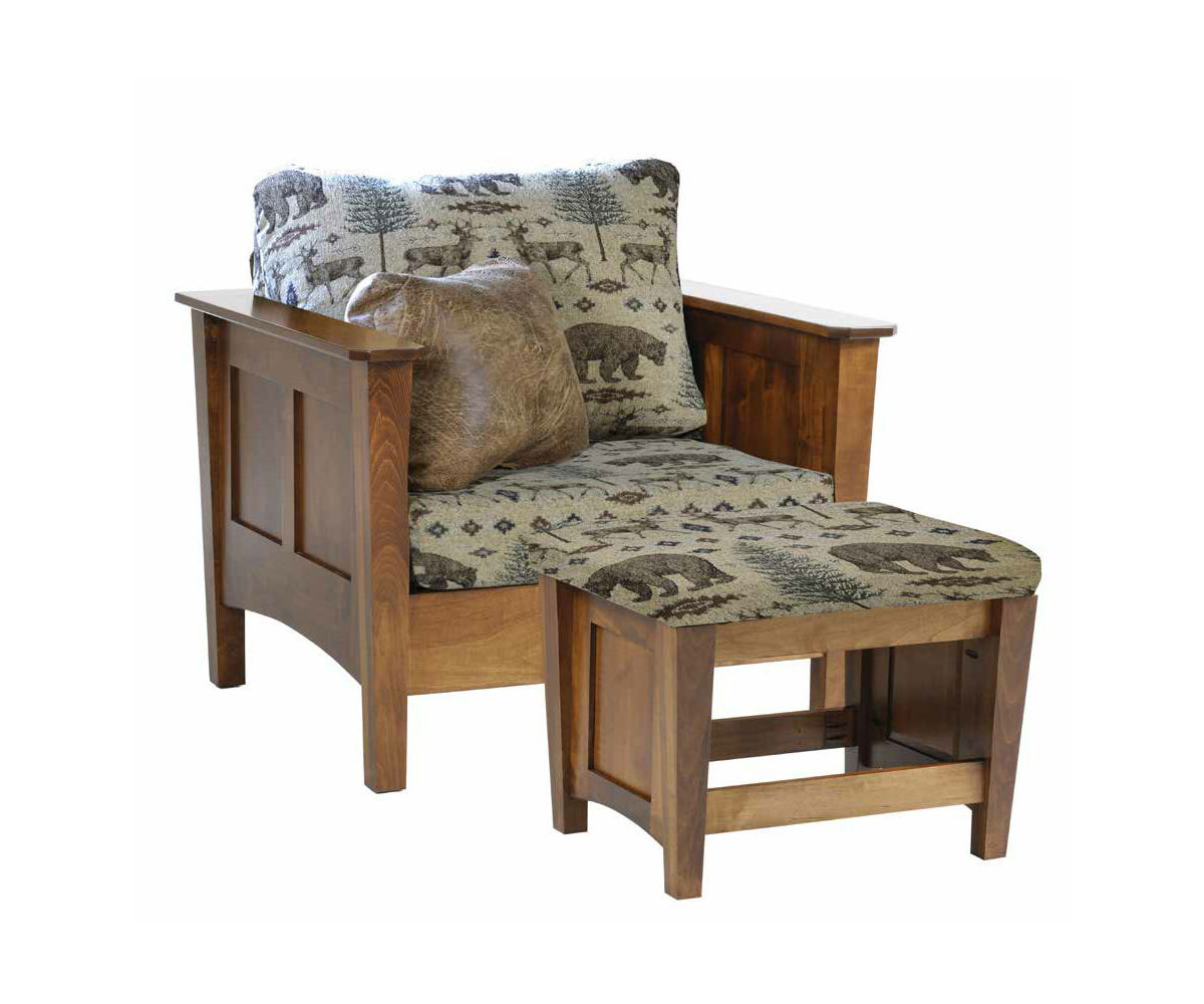Woodland Shaker Seating Chair and Ottoman