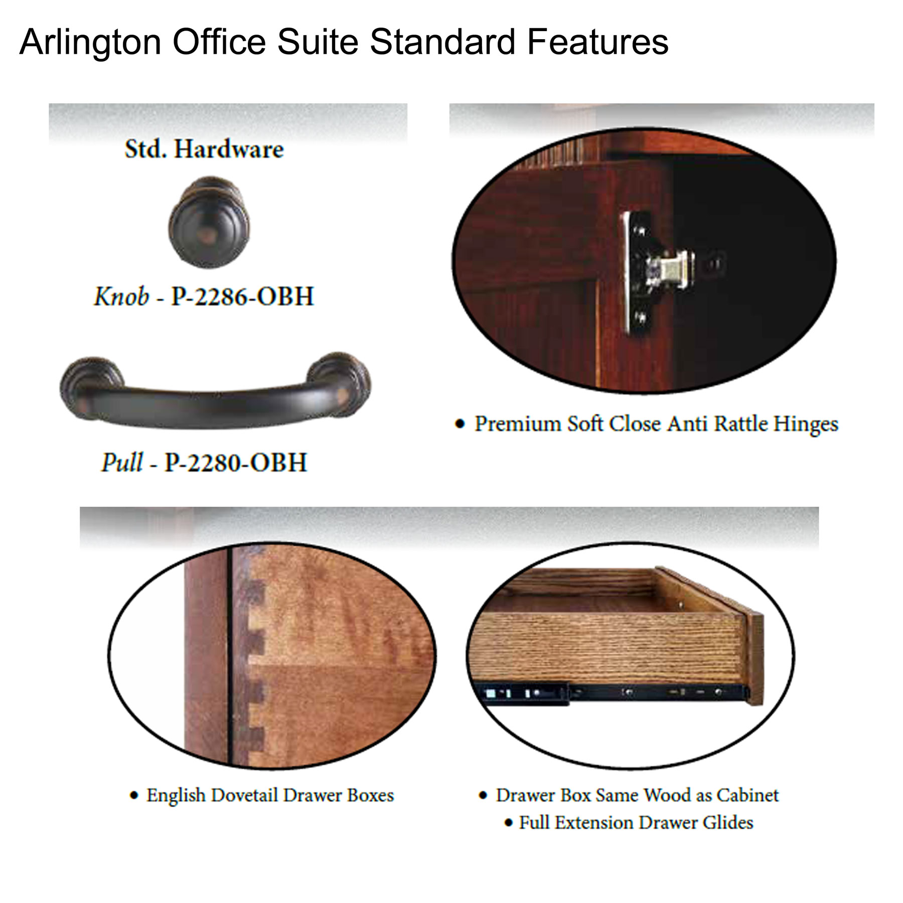 Arlington Collection Standard Features