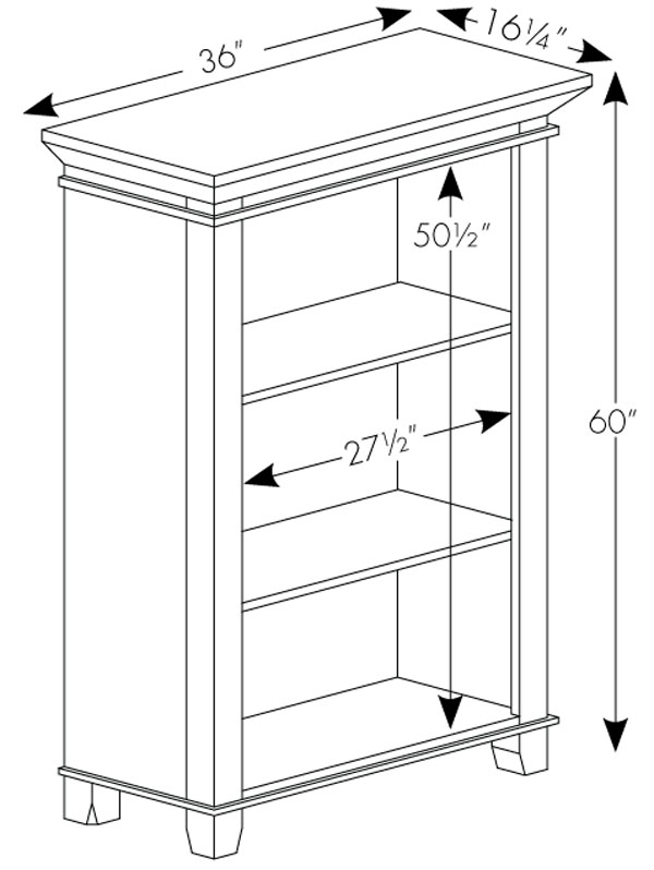 Arlington 36" x 60" Bookshelf