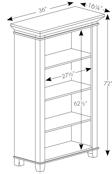 Arlington 36" x 72" Bookshelf