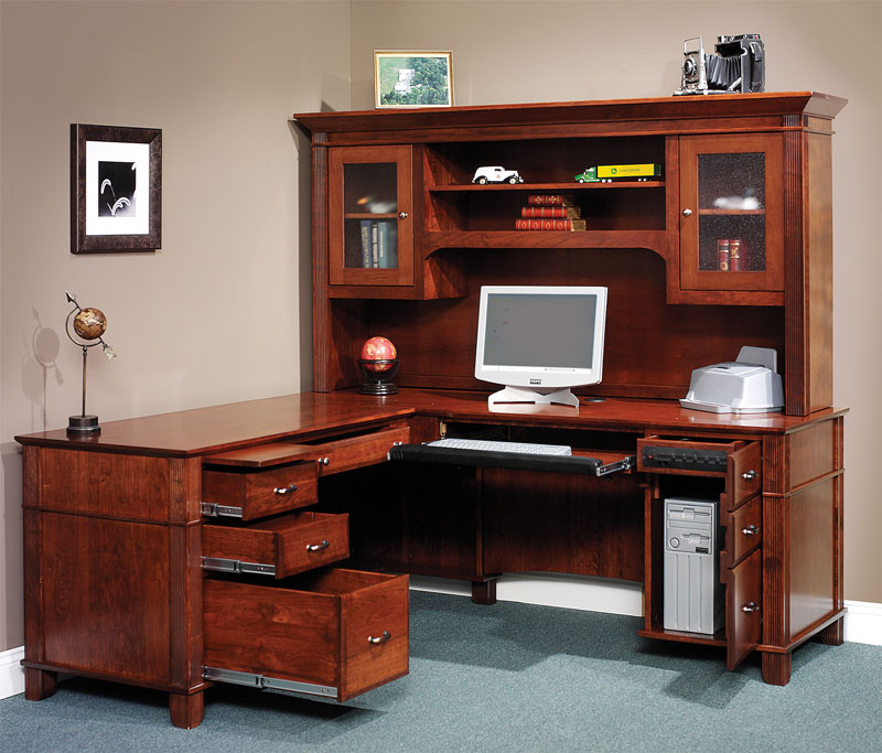 Arlington L-Desk and the Small Two Door Hutch (sold separately)