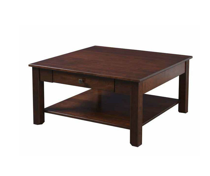 Arlington Square Coffee Table with Drawer and Shelf